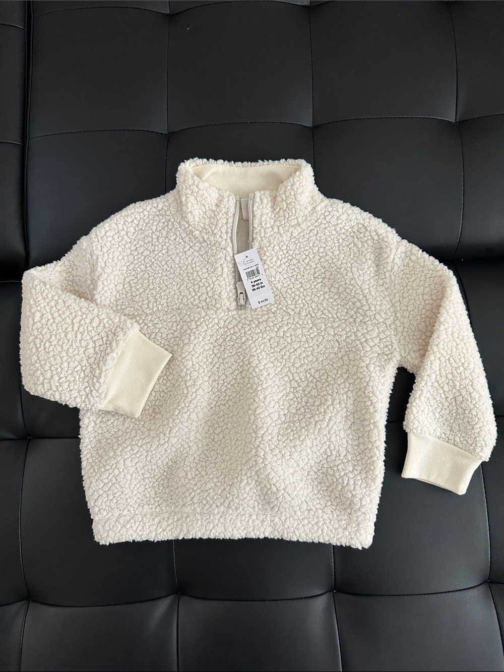 GAP Cream Sherpa Quarter-Zip Pullover Jacket